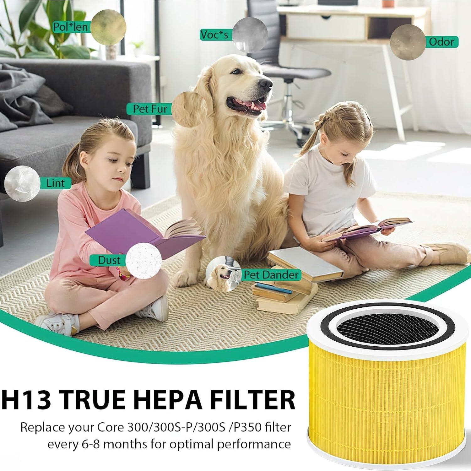 Filtro de Reemplazo HEPA LMEDIT Core 300 para Mascotas 2Pack
