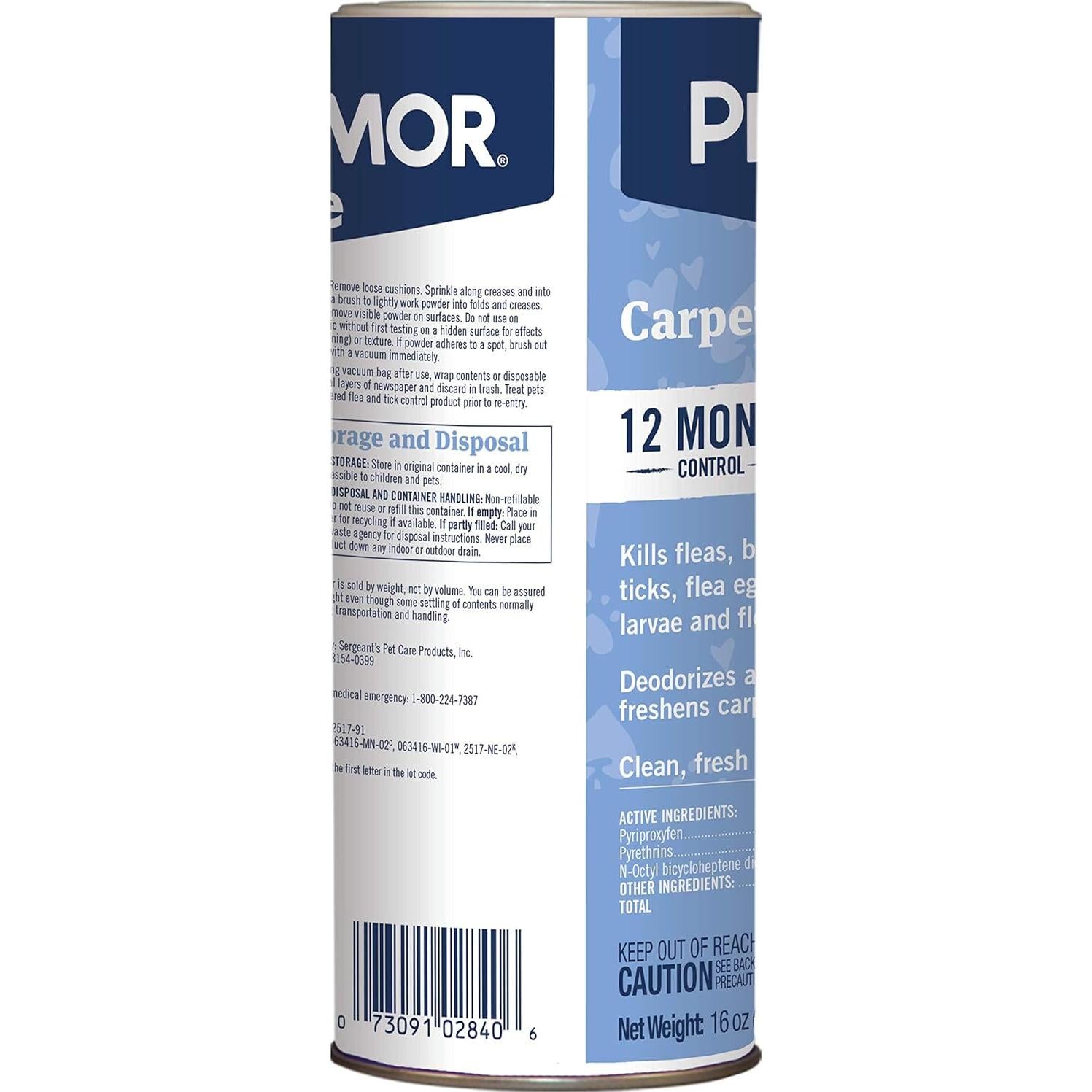 Polvo para Alfombras PetArmor 454g - Control de Pulgas y Garrapatas