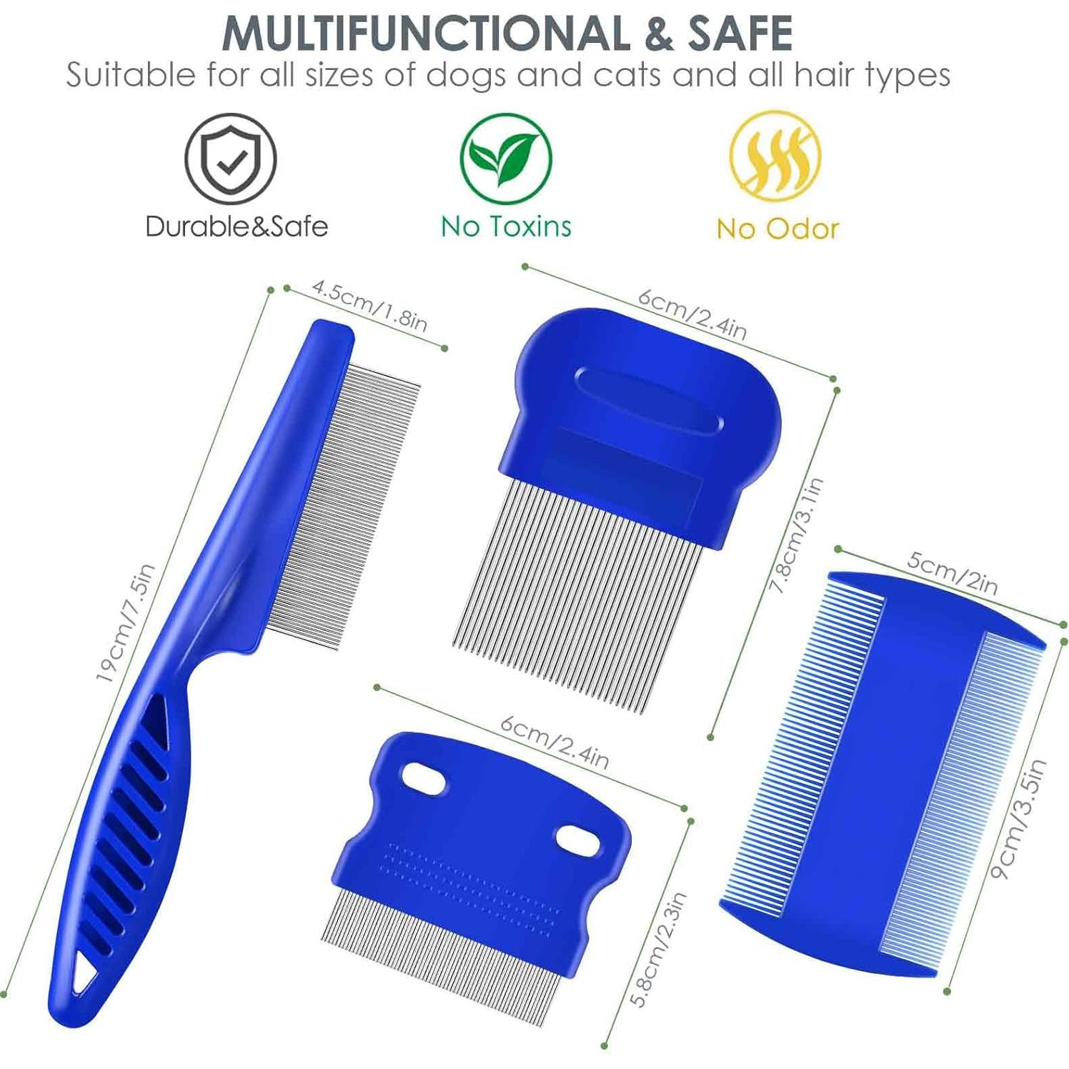 Conjunto de 4 Peines para Aseo de Mascotas Brillirare