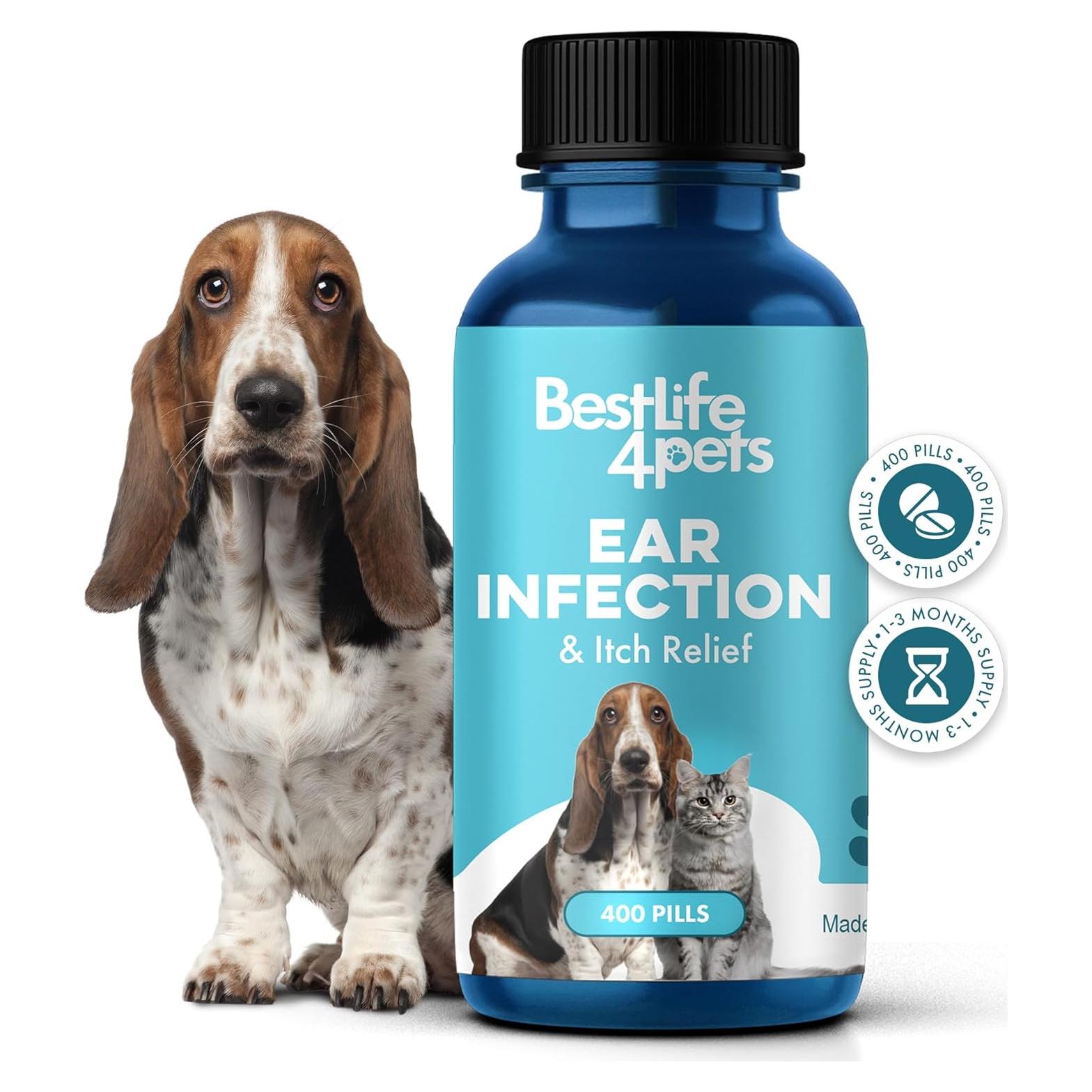 Tratamiento Natural para Infección de Oídos BestLife4Pets 400 Pastillas