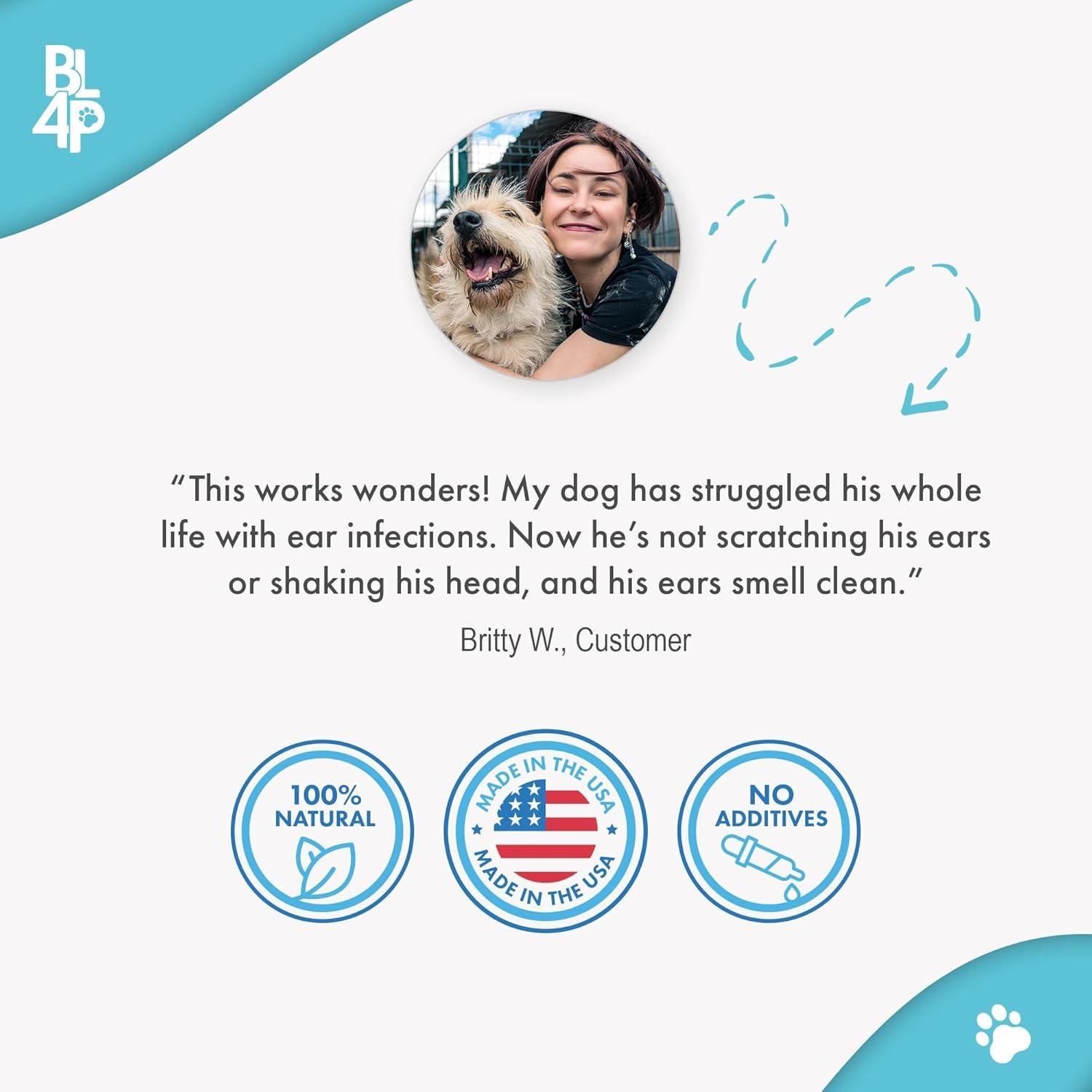 Tratamiento Natural para Infección de Oídos BestLife4Pets 400 Pastillas