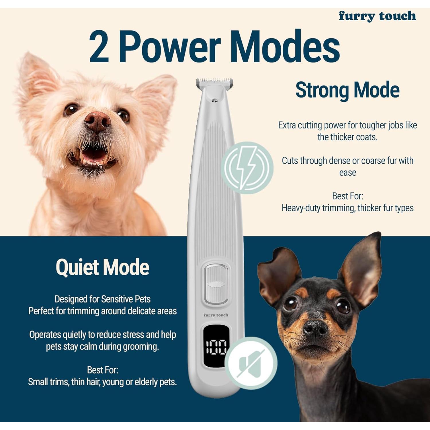 Recortadora Eléctrica Inalámbrica Furry Touch para Mascotas