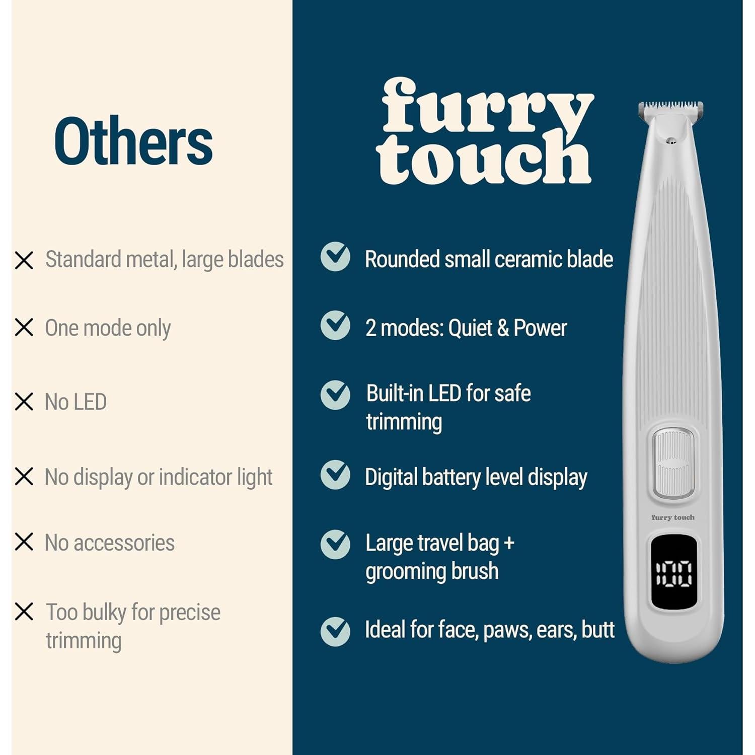 Recortadora Eléctrica Inalámbrica Furry Touch para Mascotas