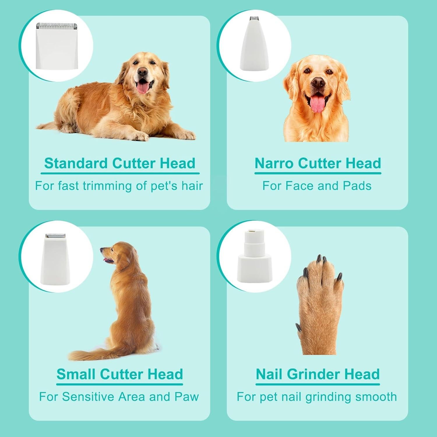 Cortadora de Aseo Inalámbrica EverZenHub GR-1 4-en-1 para Perros y Gatos