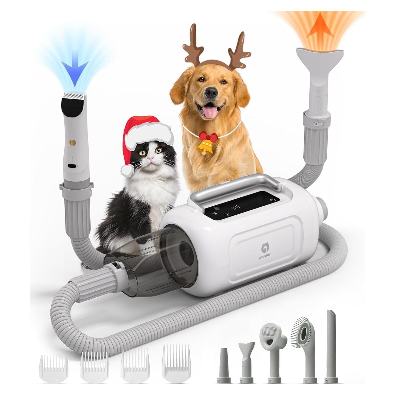 Kit de Aseo 6 en 1 GULIGULI para Perros y Gatos - Aspiradora Silenciosa