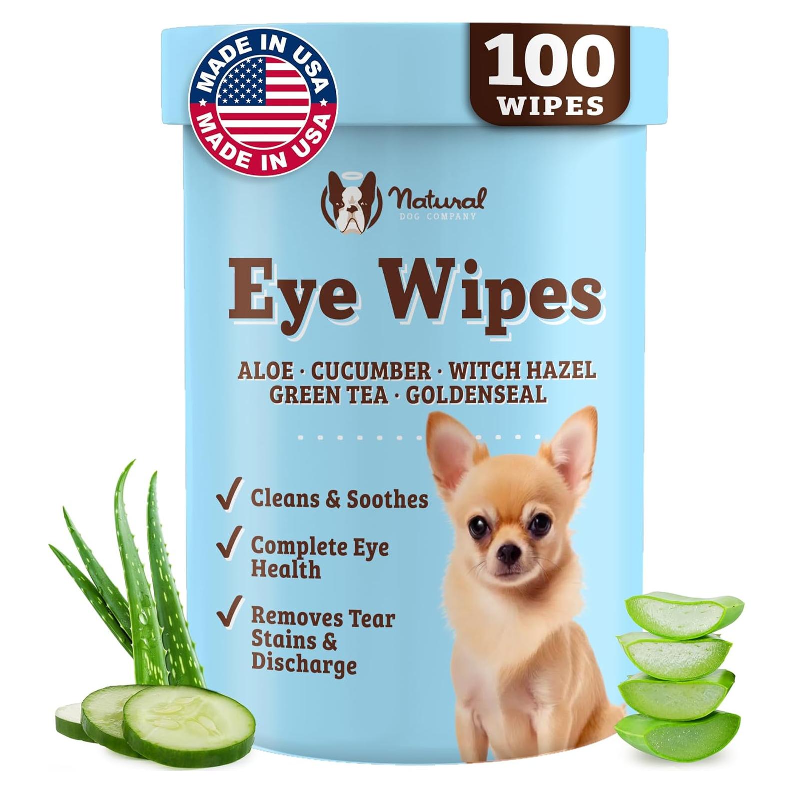 Toallitas Oculares Naturales para Perros 100 Ct - Natural Dog