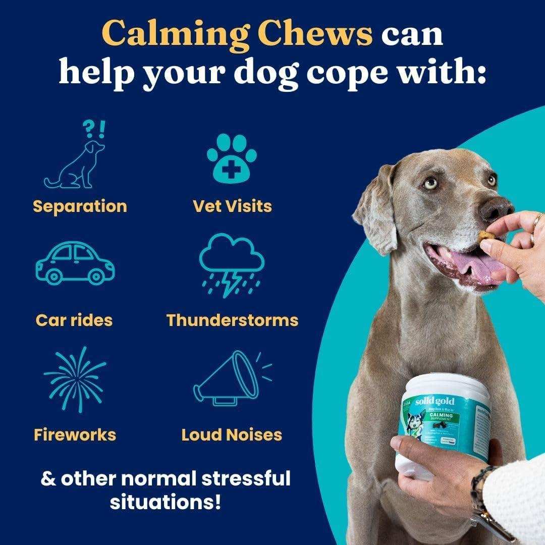 Masticables Calmantes para Perros Solid Gold - Tocino 120ct