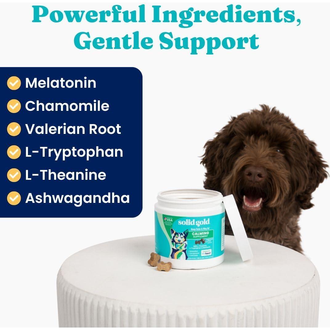 Masticables Calmantes para Perros Solid Gold - Tocino 120ct