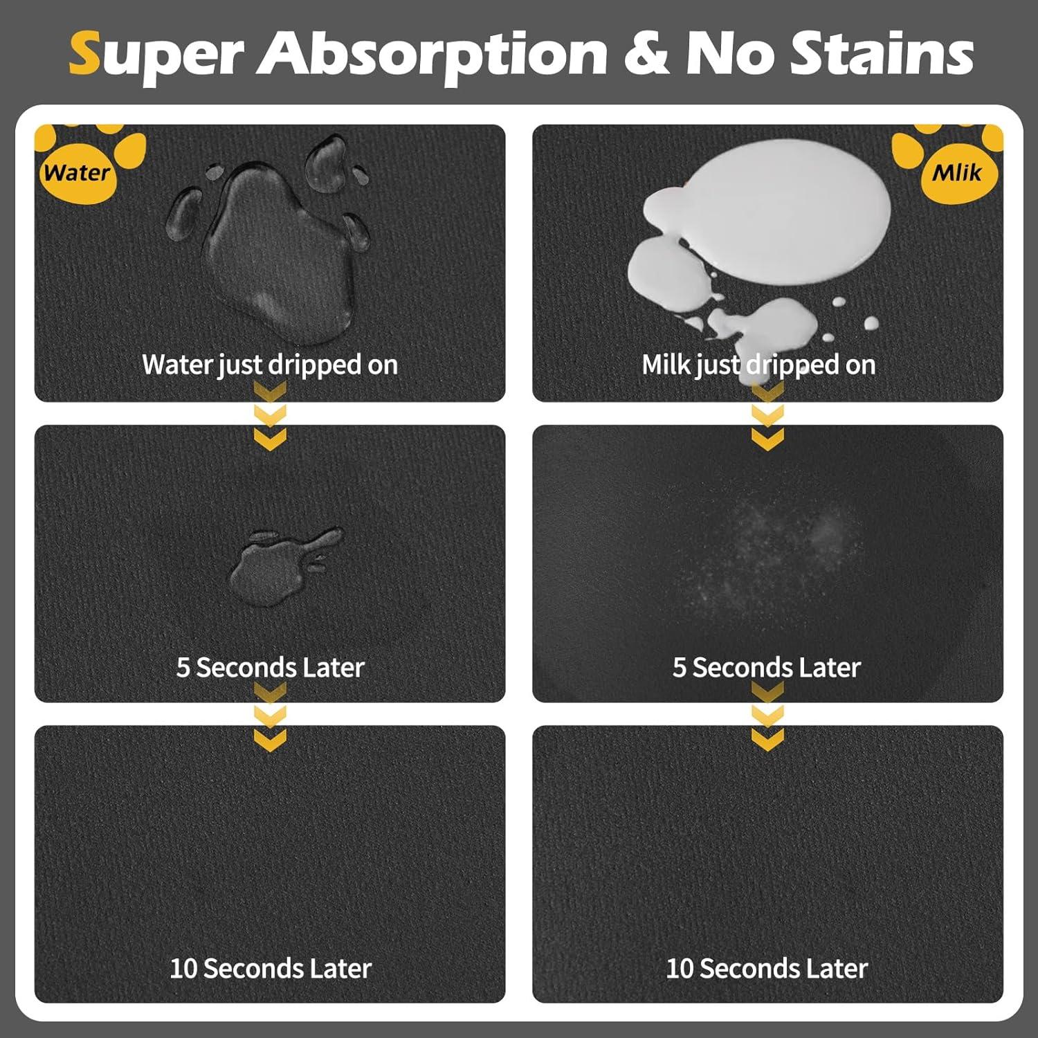 Alfombrilla Absorbente para Comida y Agua de Perro BLUE AYE 30x48cm Gris