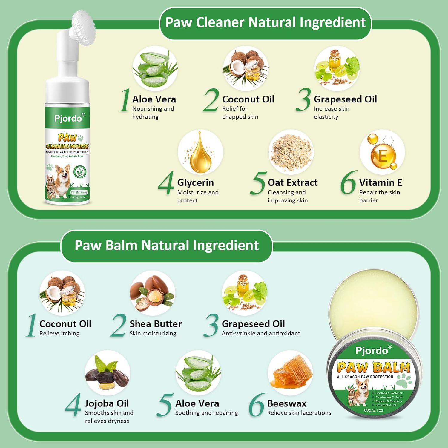 Limpiador de patas de perro Pjordo con bálsamo hidratante 408g
