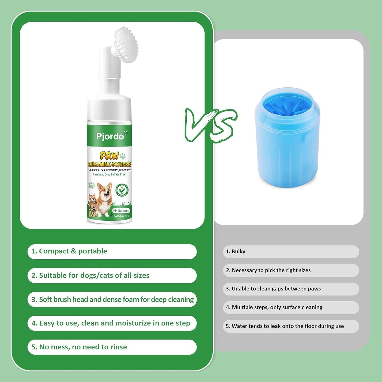 Limpiador de patas de perro Pjordo con bálsamo hidratante 408g