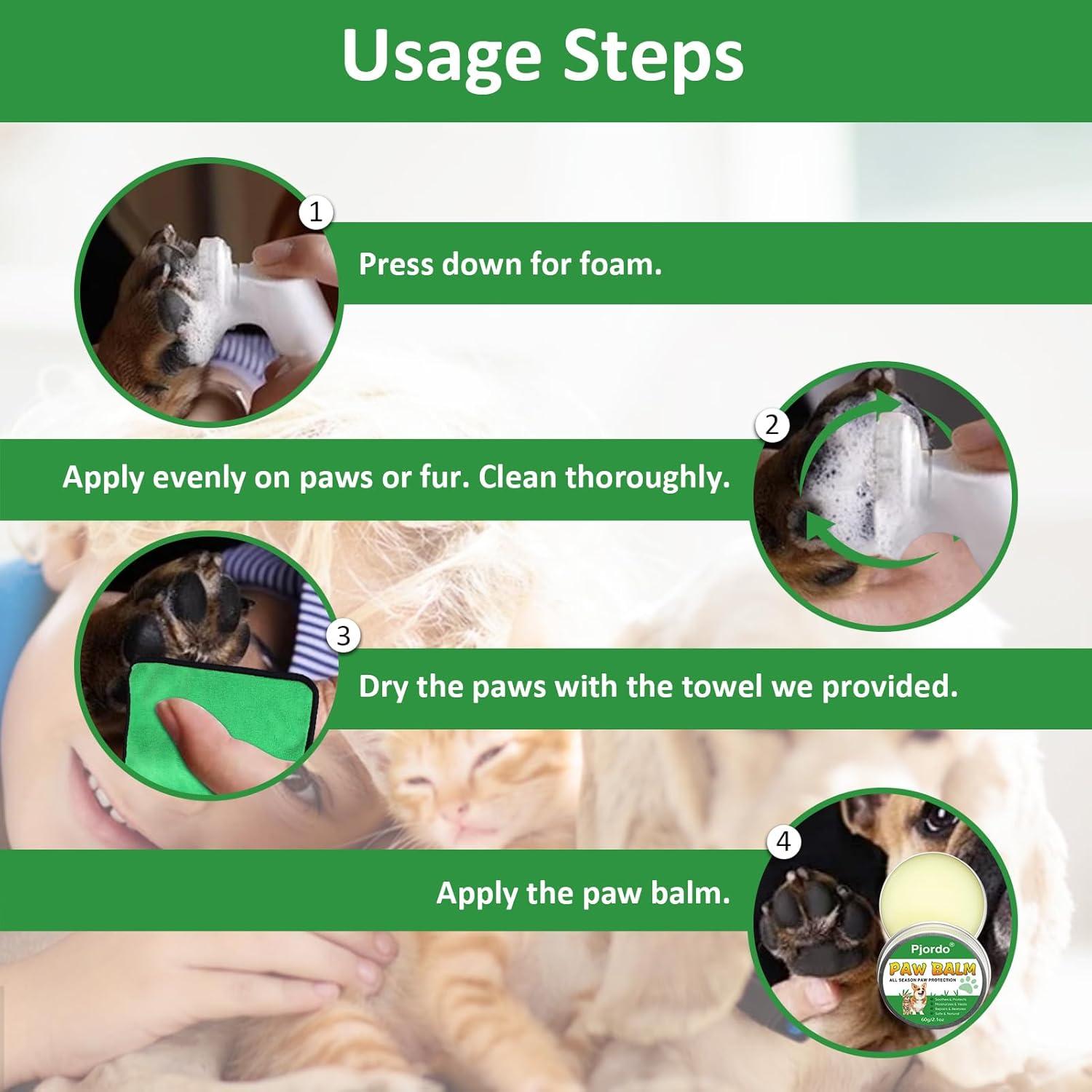 Limpiador de patas de perro Pjordo con bálsamo hidratante 408g