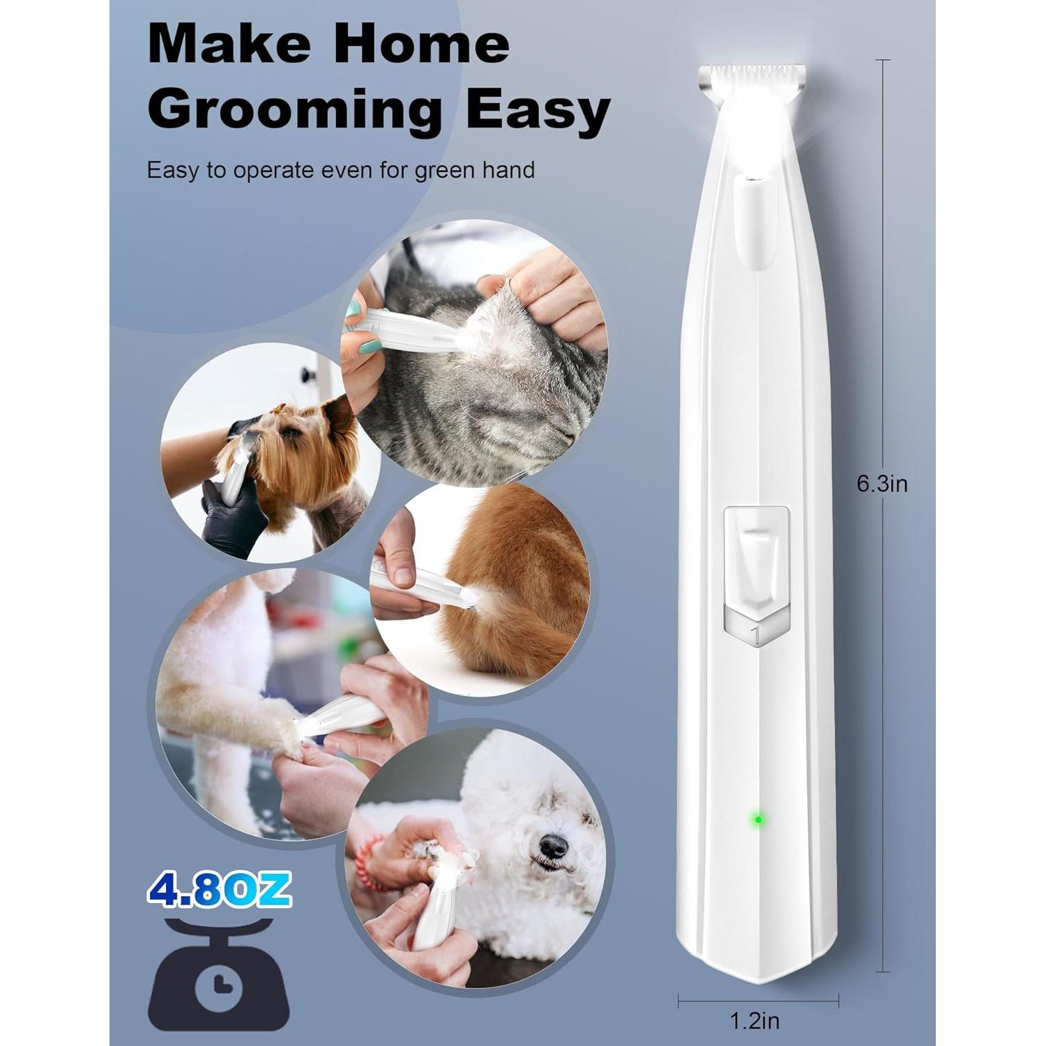 Recortadora de patas de perro Lexflext con luz LED, recargable