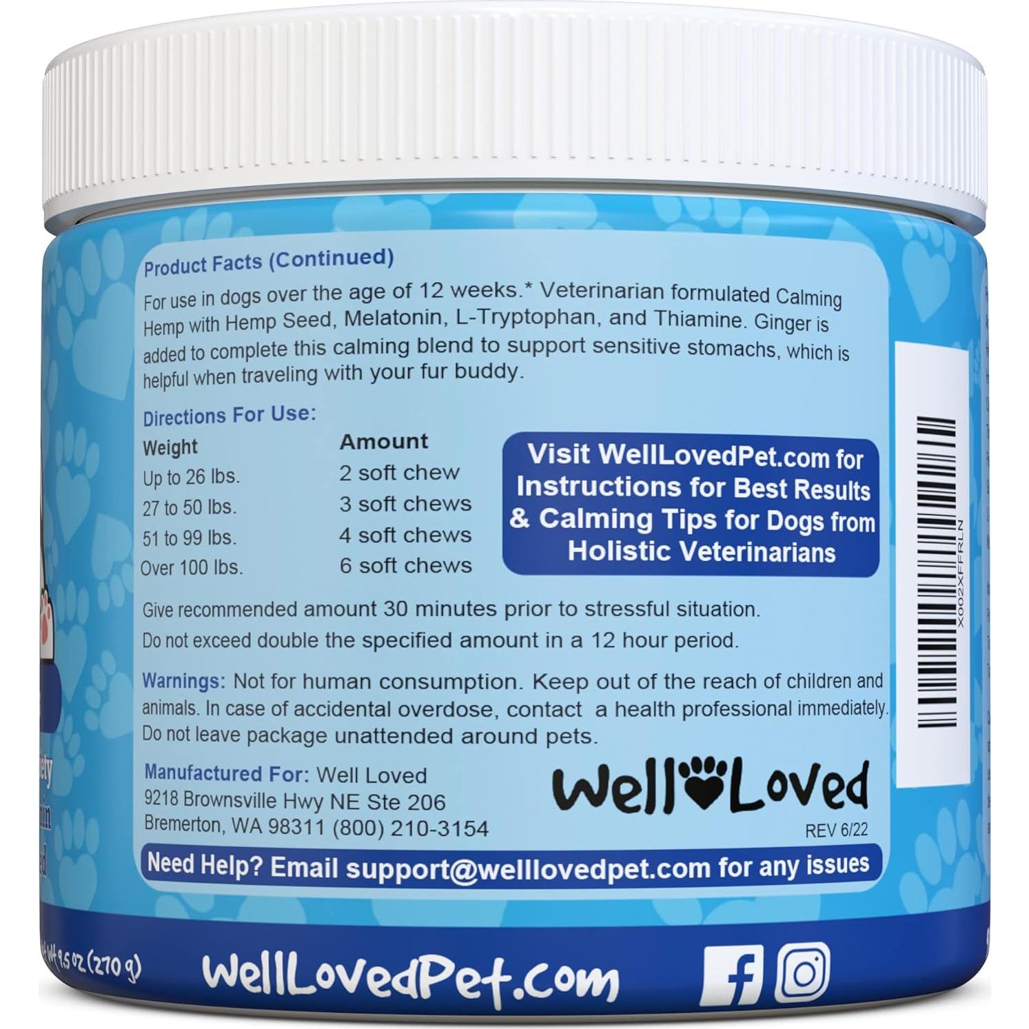 Masticables Calmantes para Perros Bien Queridos - 90 Unidades