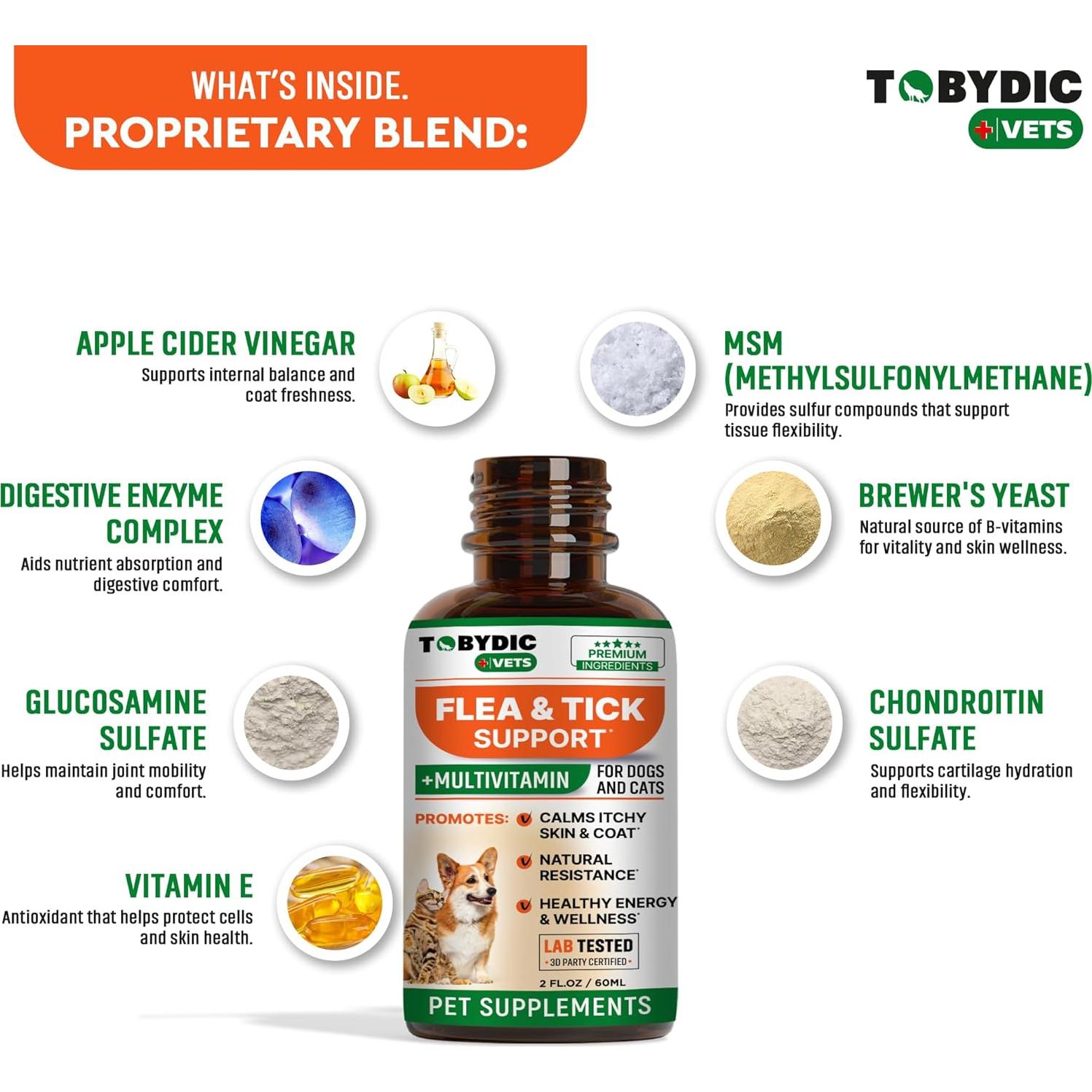 Suplemento Natural Oral para Pulgas y Garrapatas Tobydic 56.7g