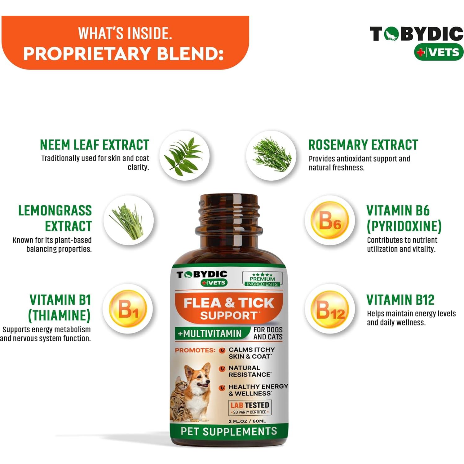 Suplemento Natural Oral para Pulgas y Garrapatas Tobydic 56.7g