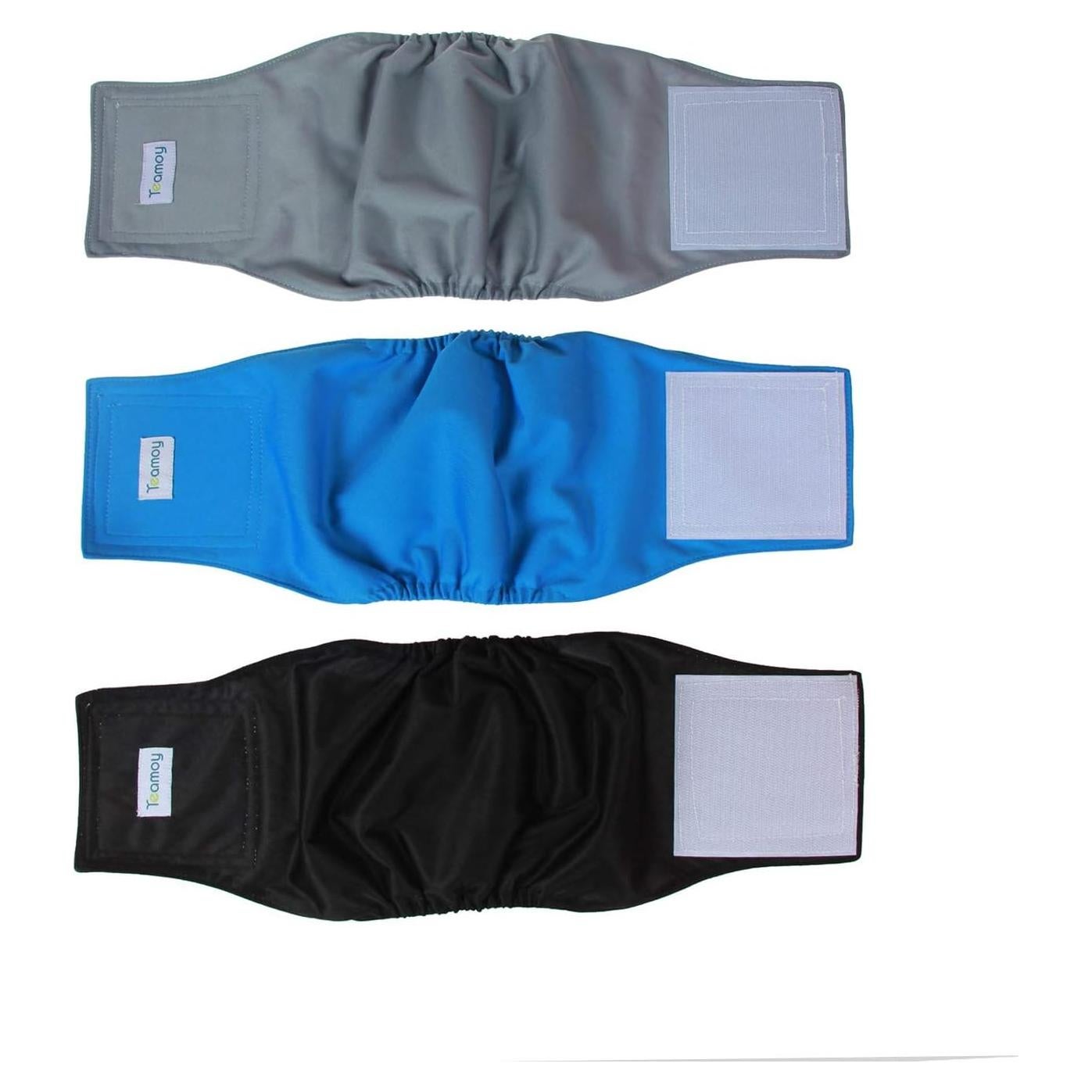 Paquete de 3 Pañales Reutilizables para Perros Machos Teamoy - Cintura 25.4cm-33cm