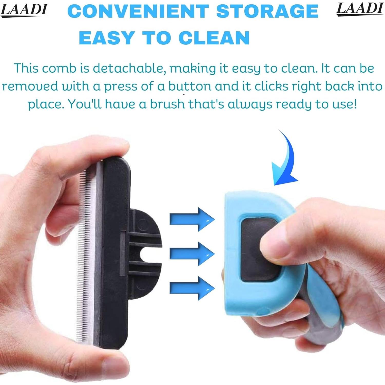 Cepillo Deshedding LAADI para Perros y Gatos - Reduce Caída de Pelo 95%