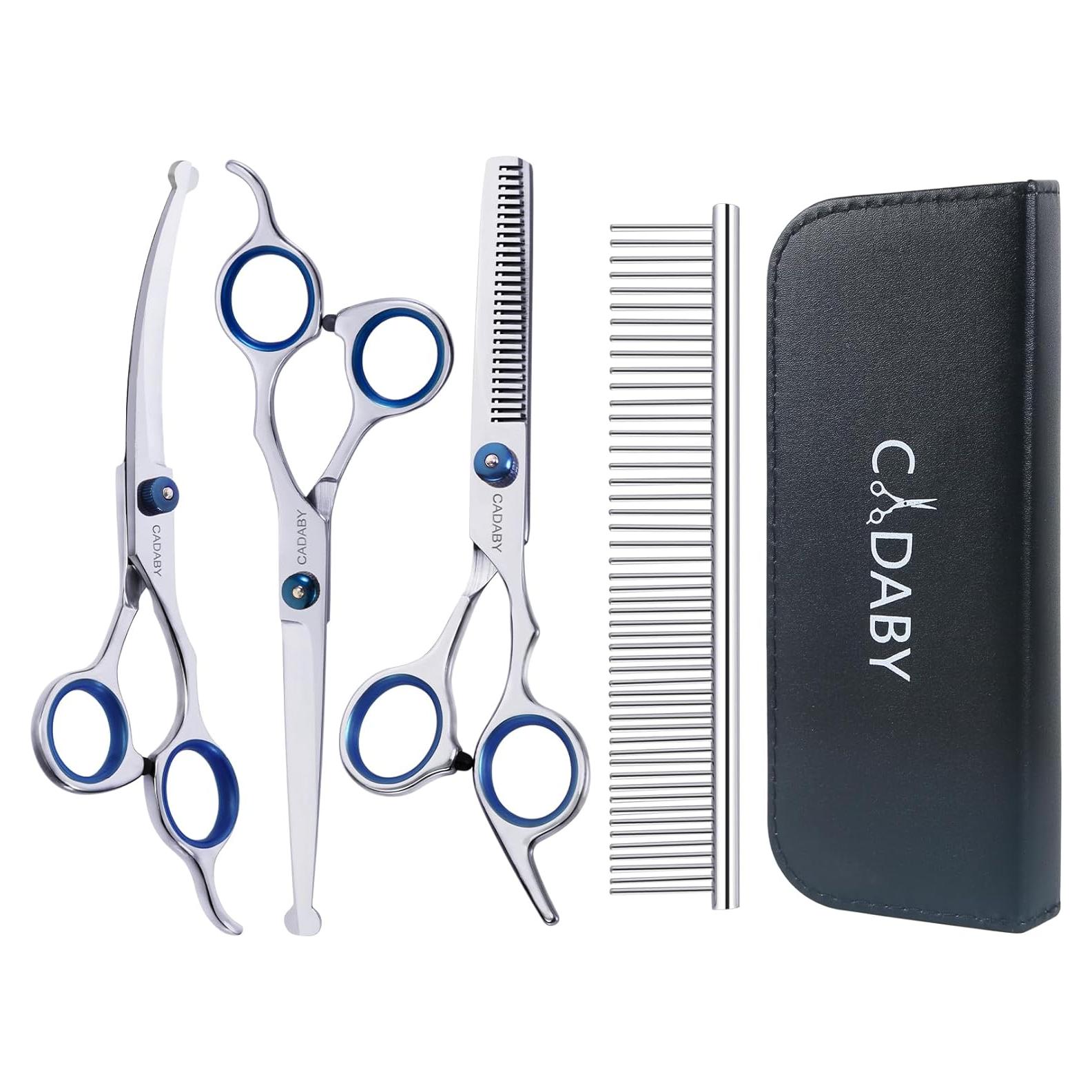 Kit de Tijeras para Mascotas CADABY 5 en 1 Acero Inoxidable