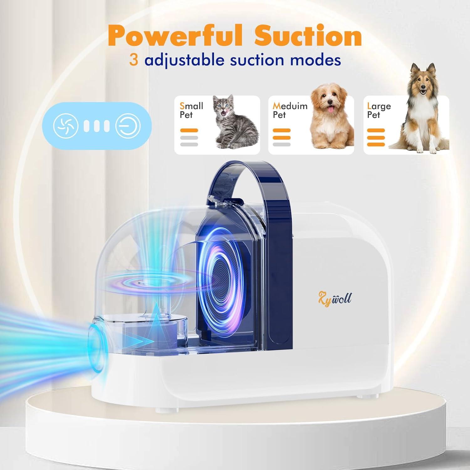 Kit de Aseo para Perros Rywell PG10, Aspiradora 12000Pa 1.5L