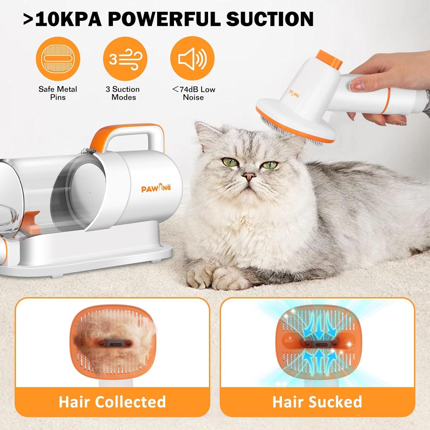 Kit de Aseo para Mascotas PAWING 4 en 1 con Aspiradora Silenciosa