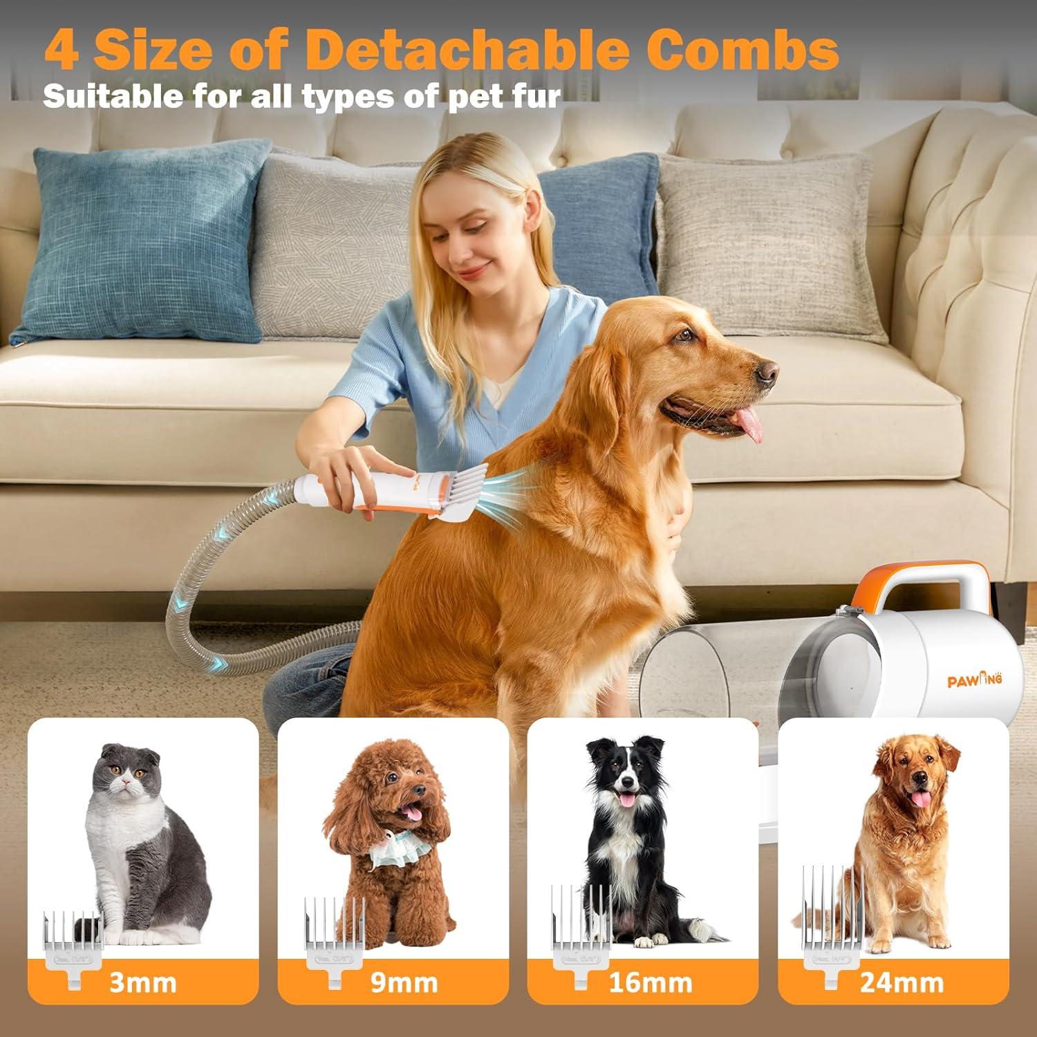 Kit de Aseo para Mascotas PAWING 4 en 1 con Aspiradora Silenciosa