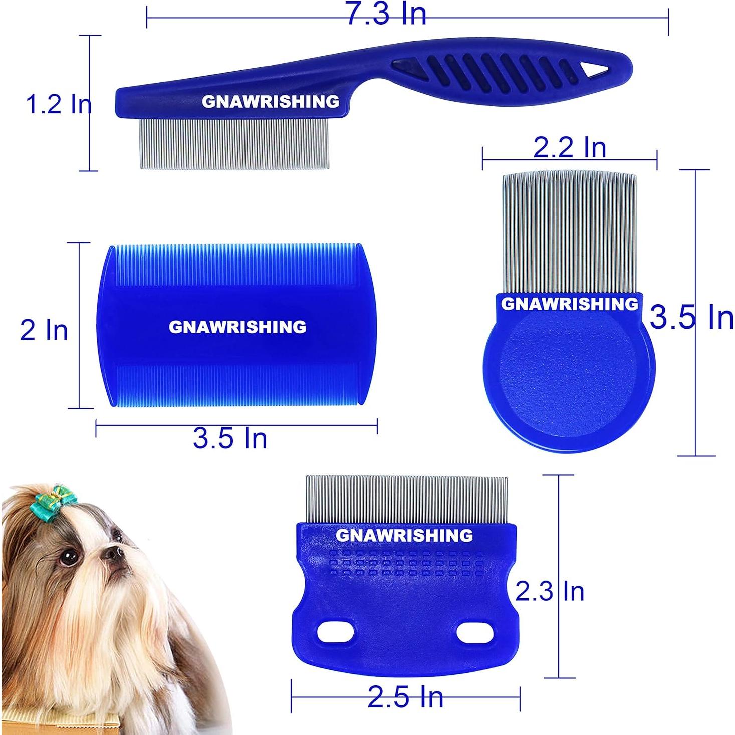 Juego de Peines para Aseo de Mascotas GNAWRISHING 4Pcs