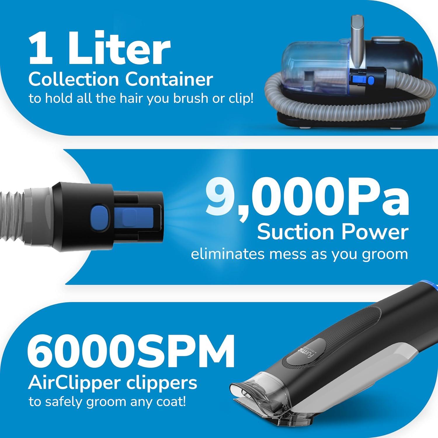 Kit de Acicalamiento para Mascotas FurMe - Aspiradora Silenciosa 1L