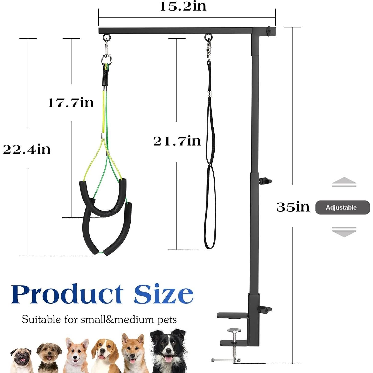 Brazo de Aseo para Mascotas Pawaboo Ajustable 74cm Negro