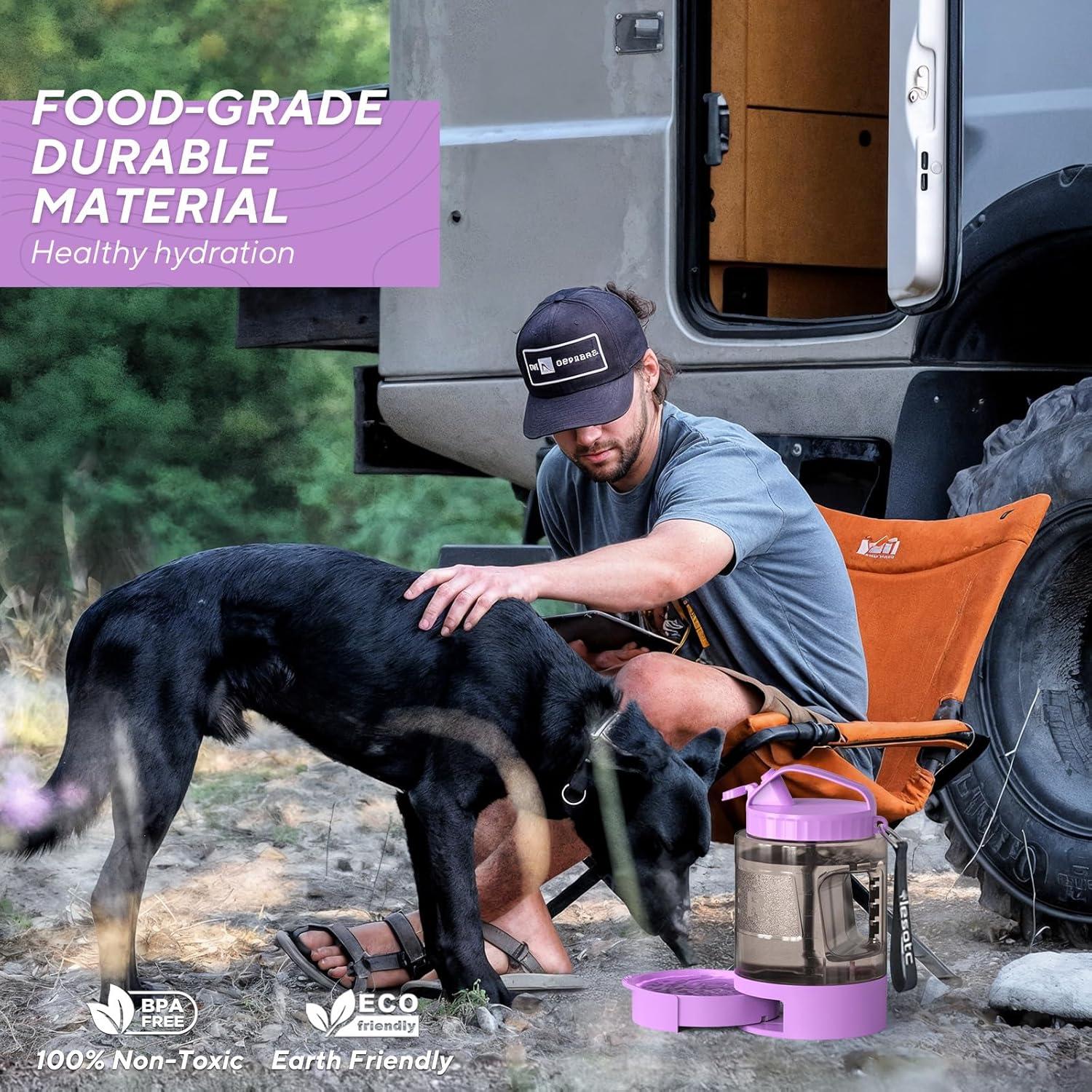 Botella de Agua para Perros Lesotc 2.28L Portátil con Cuenco