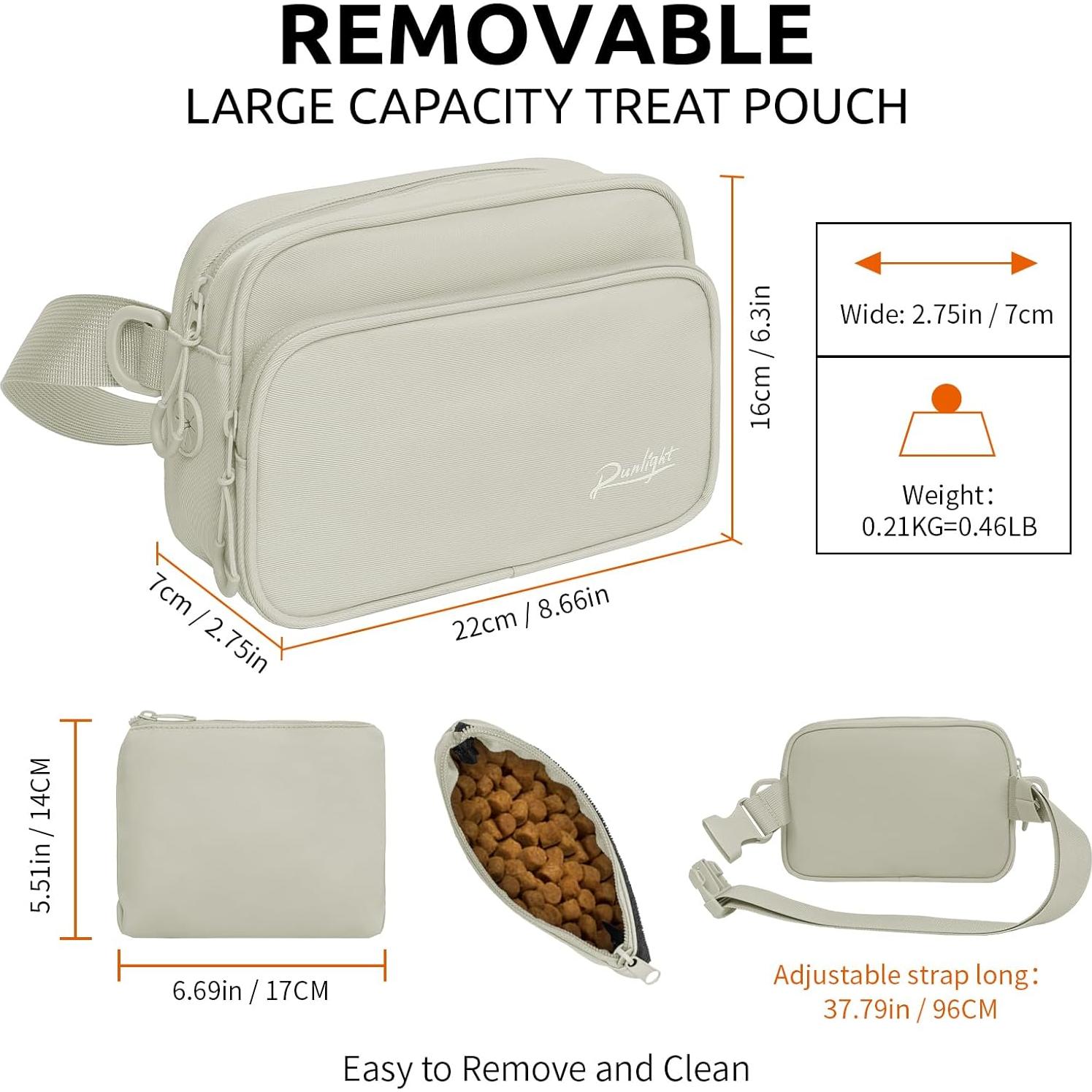 Bolsa de Entrenamiento para Perros Runlight Caqui 21.96x16x6.99cm