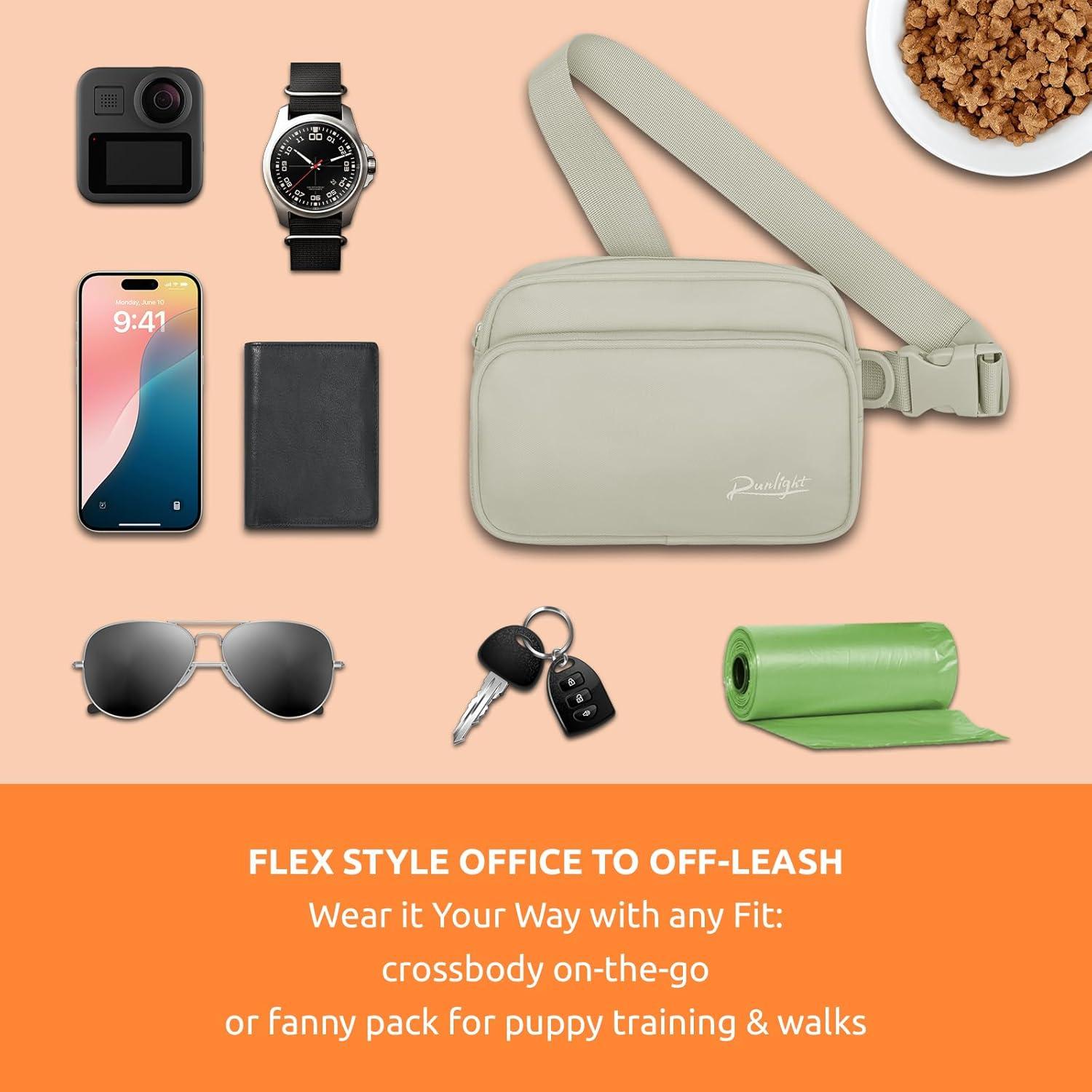 Bolsa de Entrenamiento para Perros Runlight Caqui 21.96x16x6.99cm