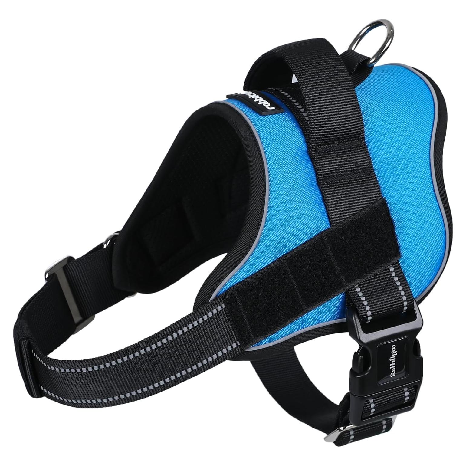 Arnés para Perros Rabbitgoo Mediano Azul Ajustable Reflectante