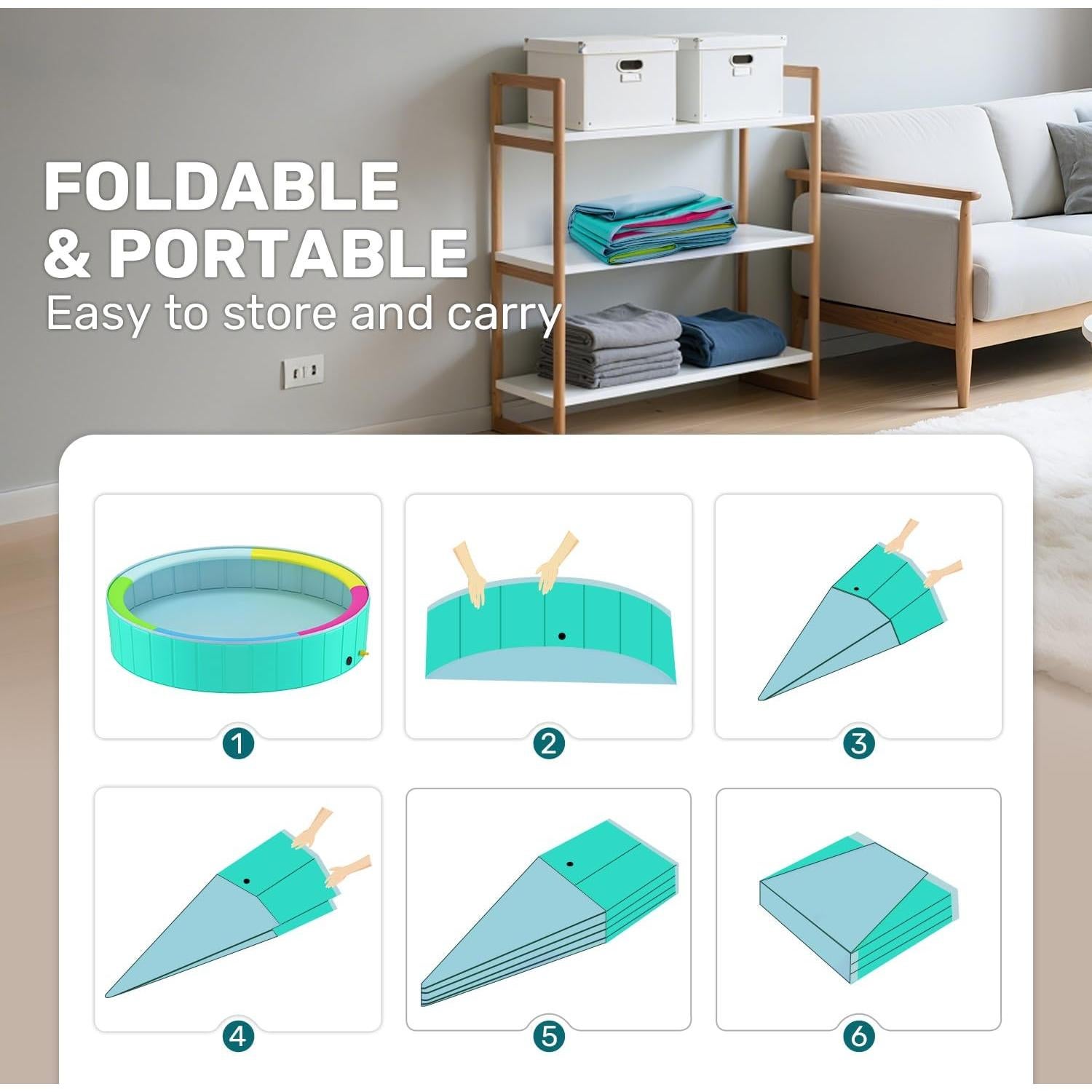 Piscina Plegable para Perros Heeyoo 200 cm con Aspersor