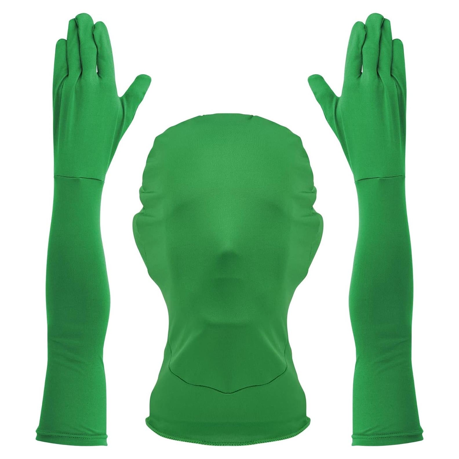 Guantes y Capucha Chroma Key Cosmos para Video Verde