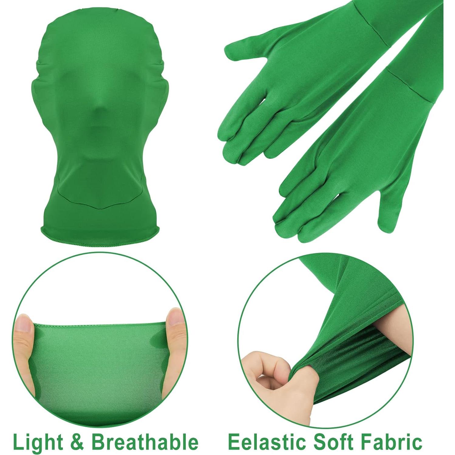 Guantes y Capucha Chroma Key Cosmos para Video Verde