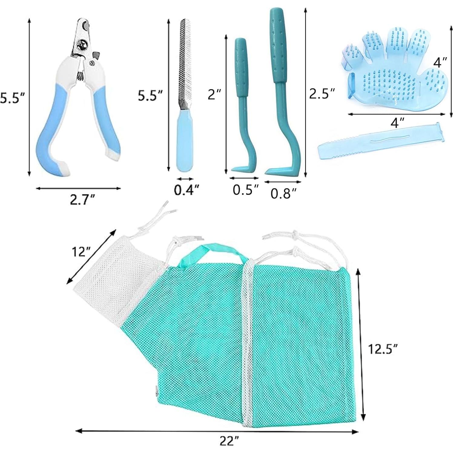 Bolsa de Baño para Gatos y Perros + Cortauñas y Guantes