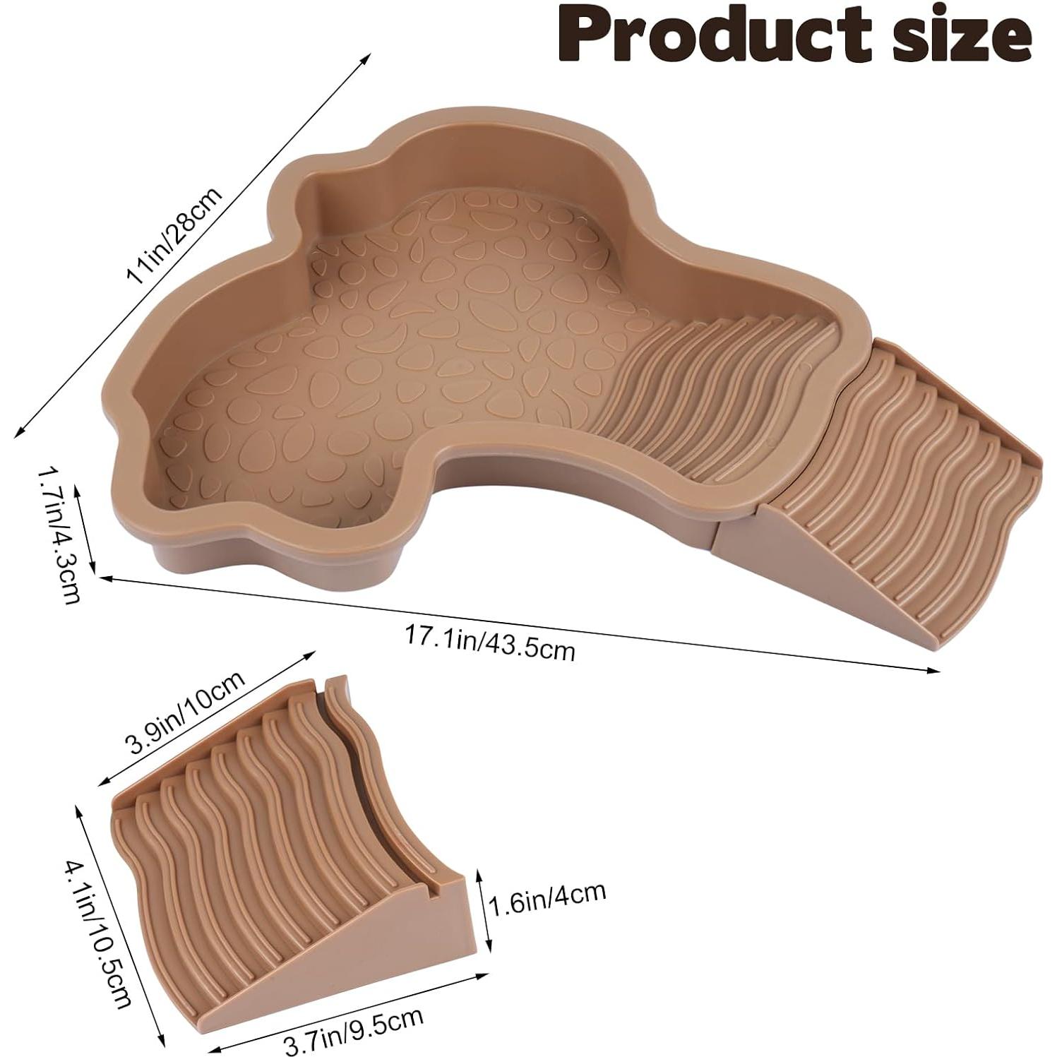 Piscina para Reptiles KKONHII con Escalera y Rampa 2.5cm