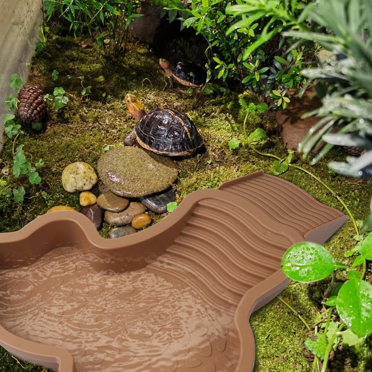 Piscina para Reptiles KKONHII con Escalera y Rampa 2.5cm