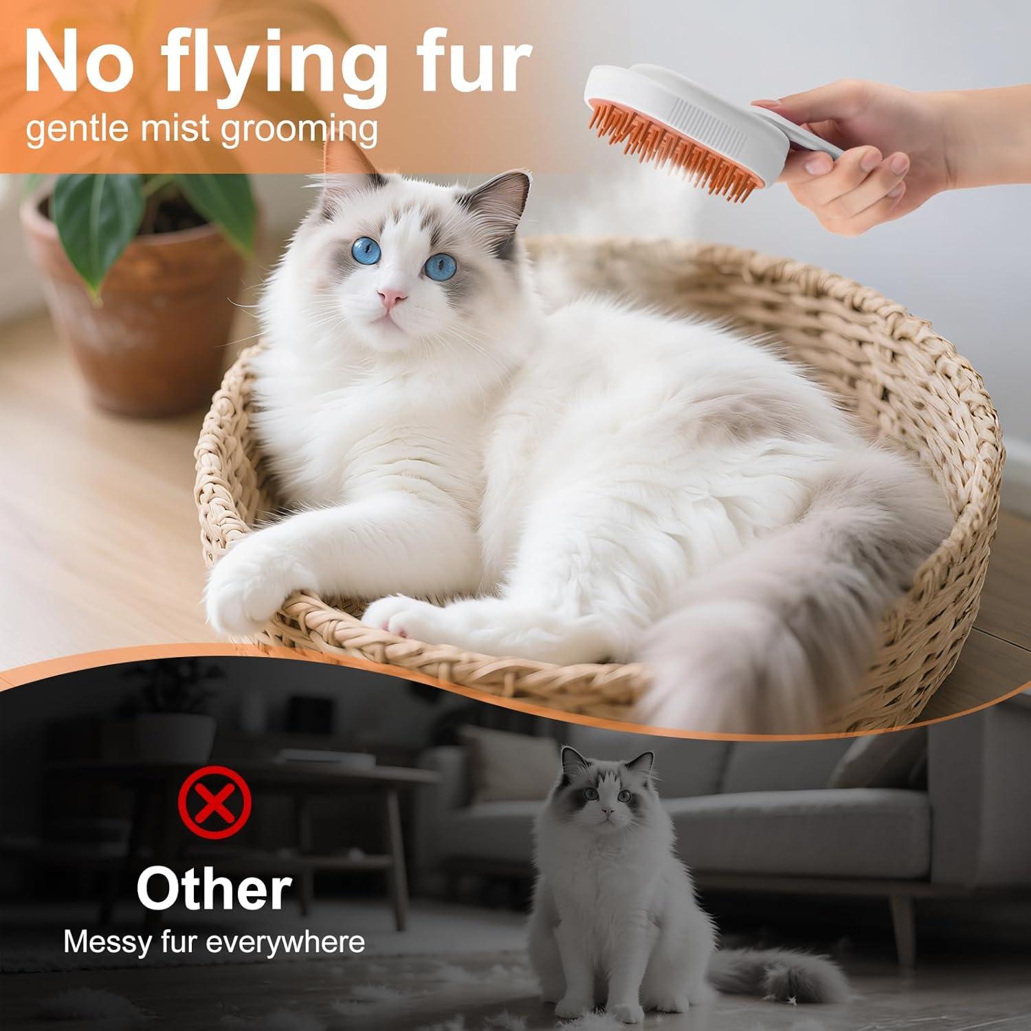 Cepillo de Vapor para Mascotas VVWVVW - 3 en 1 con Champú