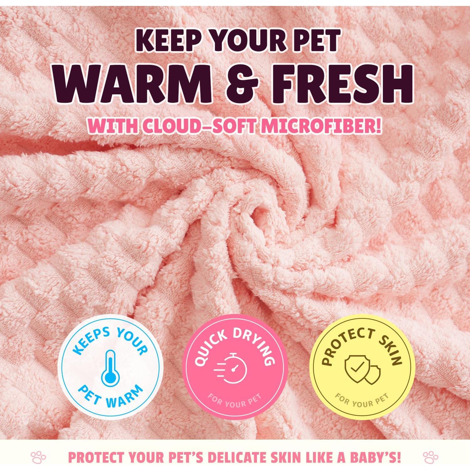 Juego de Toallas de Microfibra SOONTAN para Mascotas - 2 Tamaños