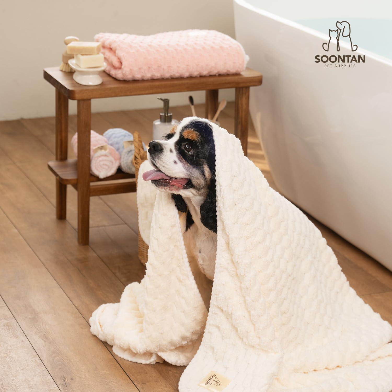 Juego de Toallas de Microfibra SOONTAN para Mascotas - 2 Tamaños