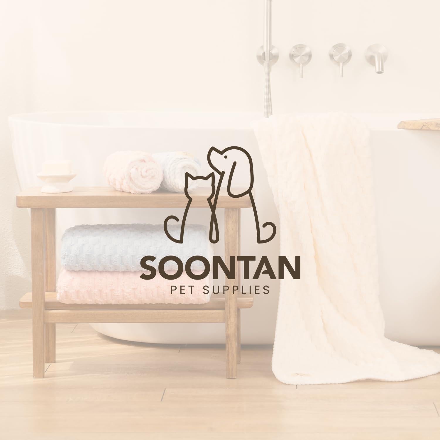 Juego de Toallas de Microfibra SOONTAN para Mascotas - 2 Tamaños