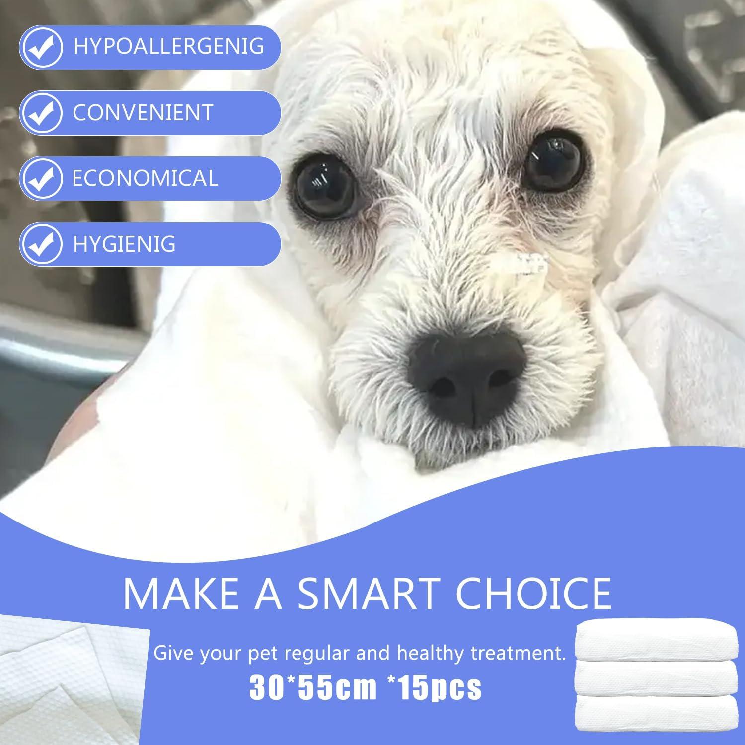 Toallas desechables para mascotas CHANHOO 15 PCS 30x55 cm