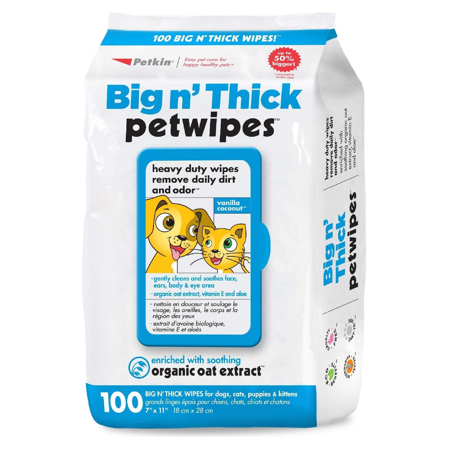 Toallitas para Mascotas Petkin 100 Unidades 17.78x27.94 cm