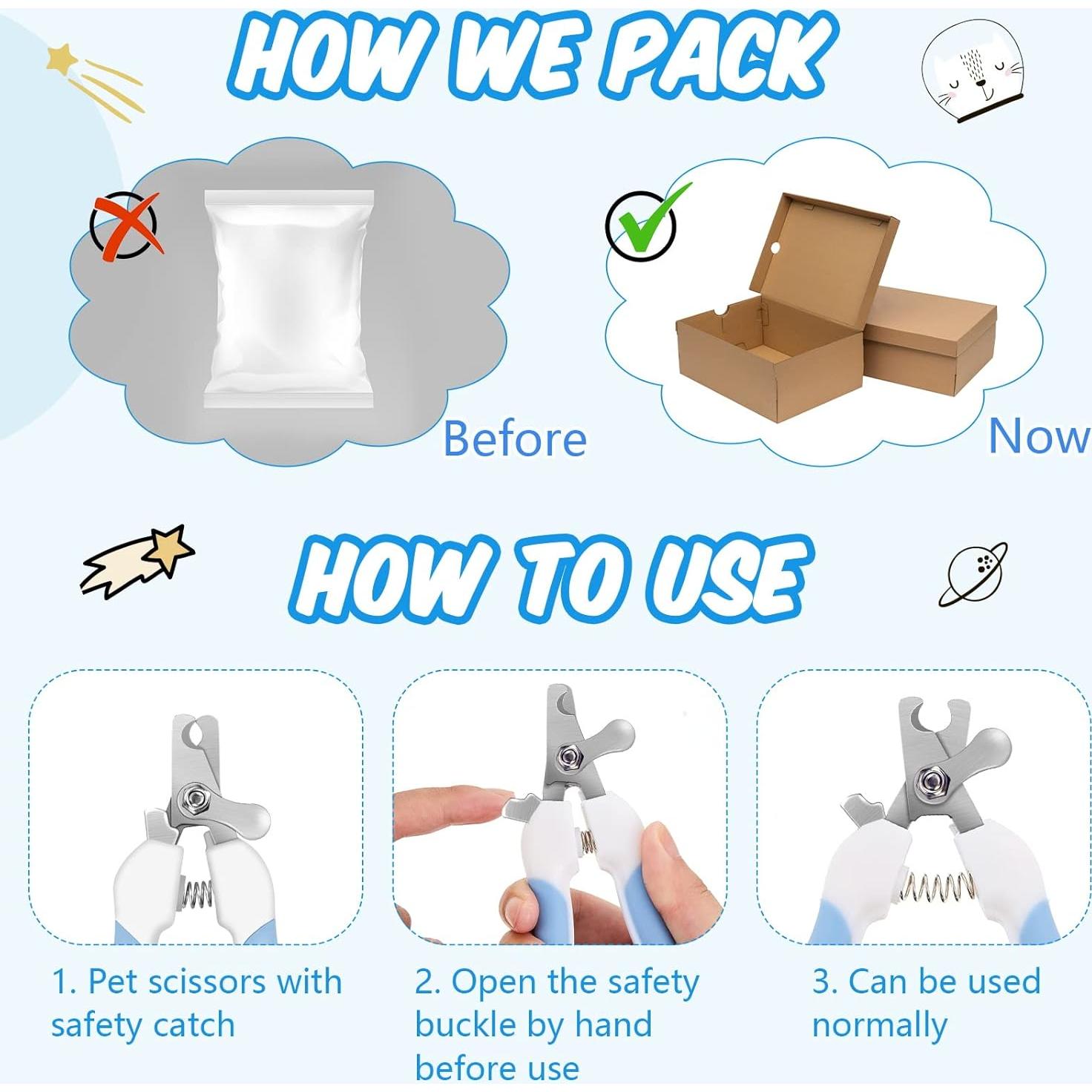 Kit de Aseo para Gatos Patelai 8 Piezas con Bozal y Bolsa