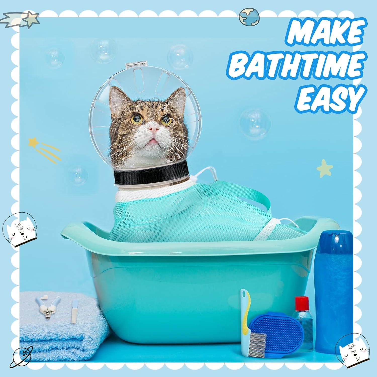 Kit de Aseo para Gatos Patelai 8 Piezas con Bozal y Bolsa