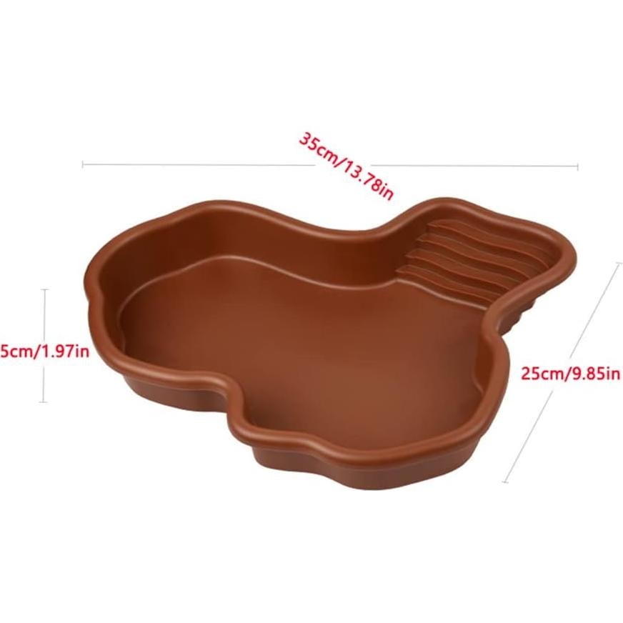 Tazón de Baño para Reptiles Flushbay 34x25cm Marrón