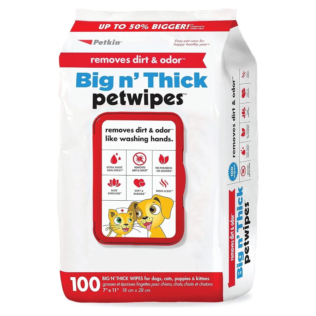 Toallitas para Mascotas Petkin 100 Unidades - Limpieza Suave y Efectiva