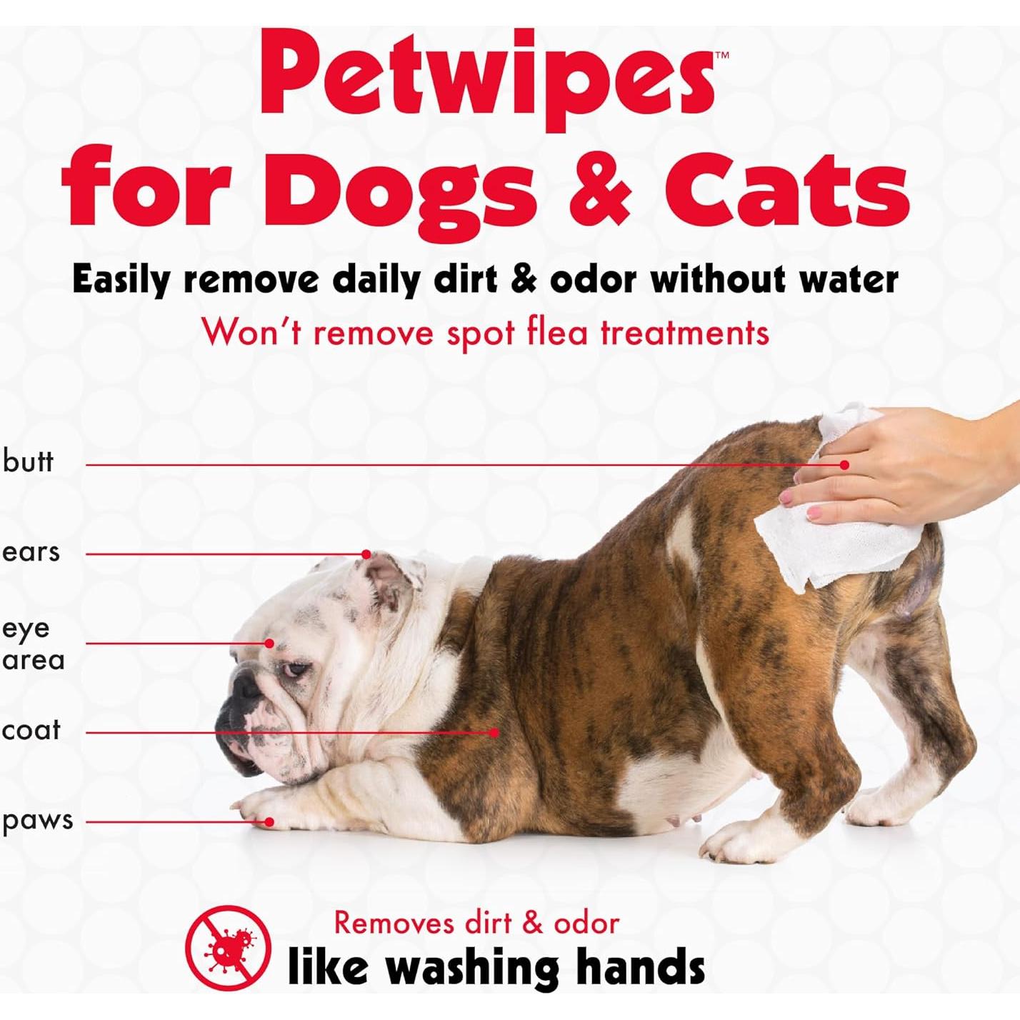 Toallitas para Mascotas Petkin 100 Unidades - Limpieza Suave y Efectiva